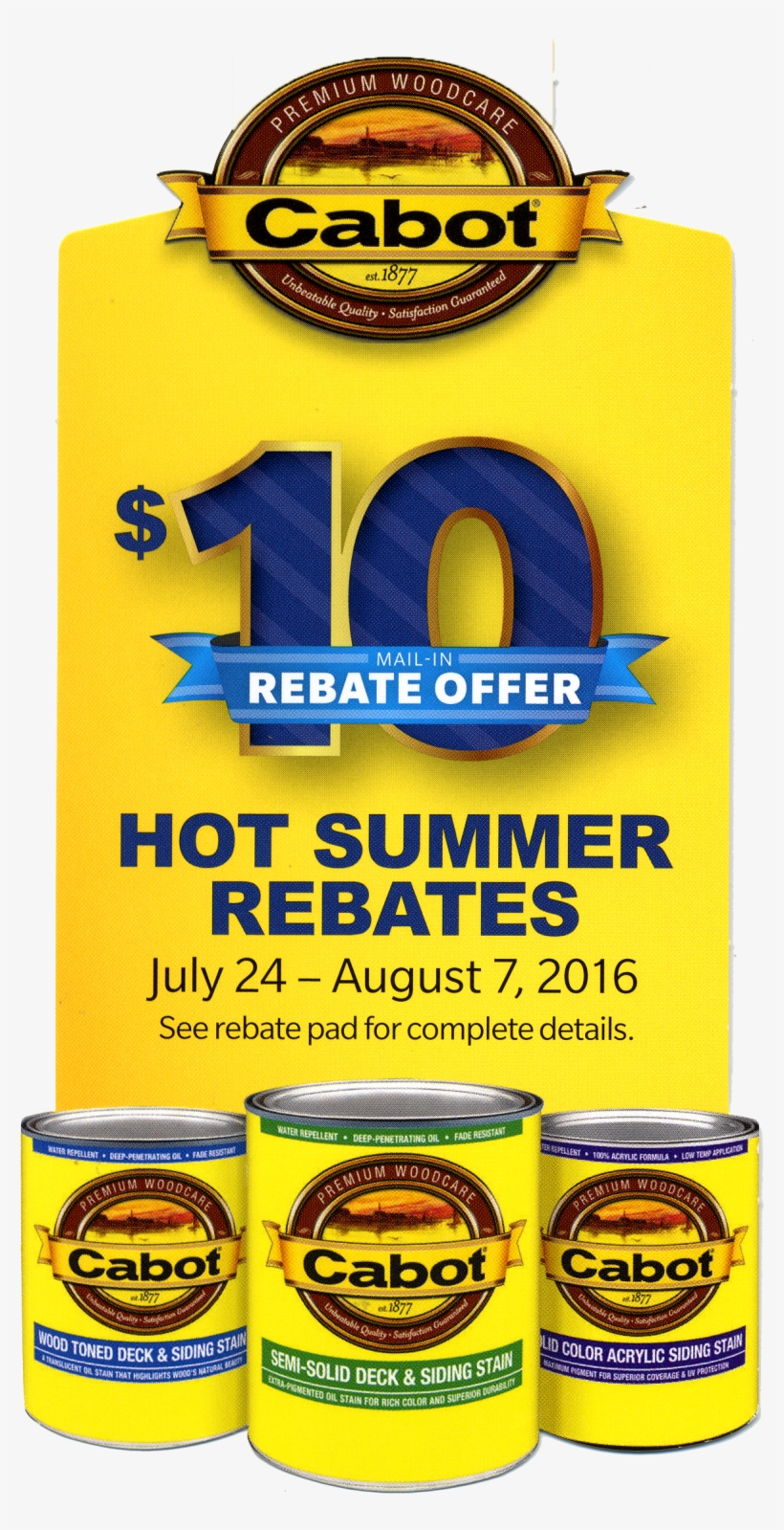 Summer Paint & Stain Rebates - Cabot 1406 1g Neutral Base Deck & Siding Semi Solid, transparent png download