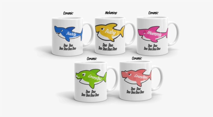 Baby Shark 5 Mug Pack - Baby Shark Doo Doo Mug, transparent png download