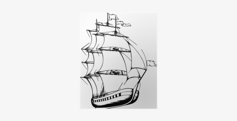 Stickalz Llc Sail Ship Boat Vinyl Wall Art Decal Sticker, transparent png download