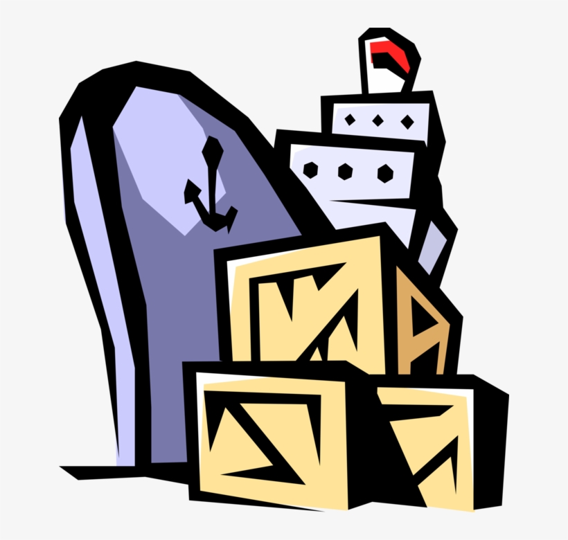 Vector Illustration Of Ocean Transport Cargo Ship Or - Just-in-time Manufacturing, transparent png download