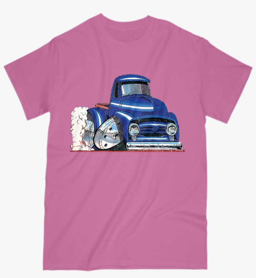 Ford Truck Cartoon Ford T Shirt Sleeve S Men Unisex - Kool Art Blue F100 Pickup Truck Sticker Decal, transparent png download