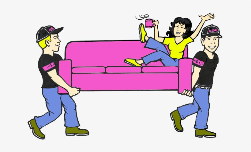 Four Guys & A Truck - Cartoon Movers, transparent png download