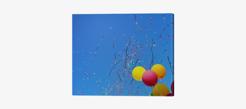 Multicolored Balloons And Confetti Canvas Print • Pixers® - Creative Arts, transparent png download