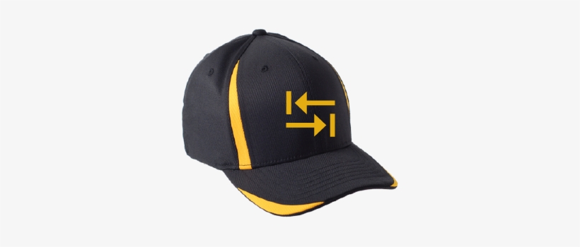 Black/gold Cool Dry Sport Hat - Flexfit Cool & Dry Sport Baseball Cap Schwarz Gold, transparent png download