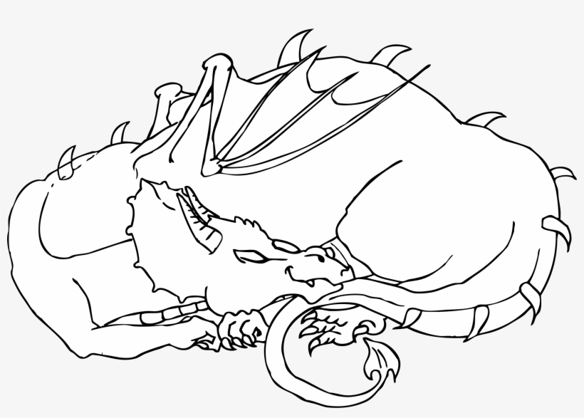 This Free Icons Png Design Of Sleeping Dragon Line, transparent png download