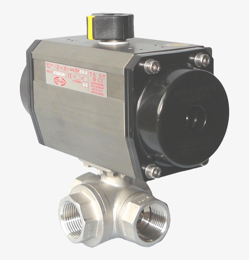 Type Pa2301 Air Actuated Stainless Steel 3 Way Ball - Pa2301, transparent png download