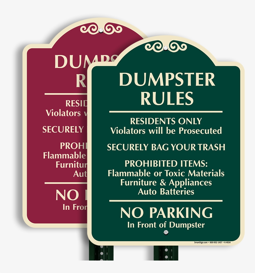 Dumpster Rules Signaturesign - Smartsign Warning Neighborhood Watch Our Neighbors, transparent png download