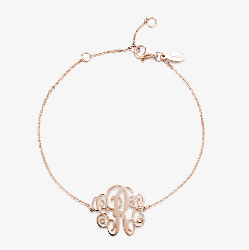 Pulsera De Monograma Plata Chapado En Oro Rosa - Bracelet, transparent png download