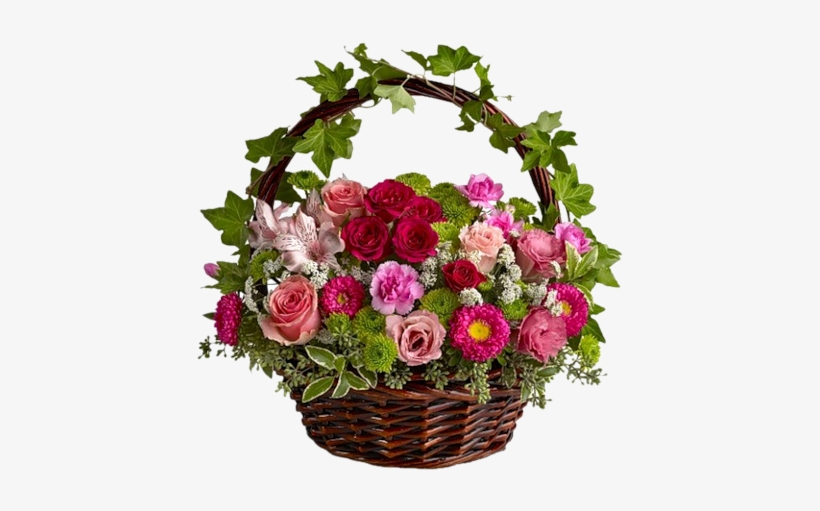 Arreglo De Canasta De Flores Con Transparent PNG - 439x500 - Free