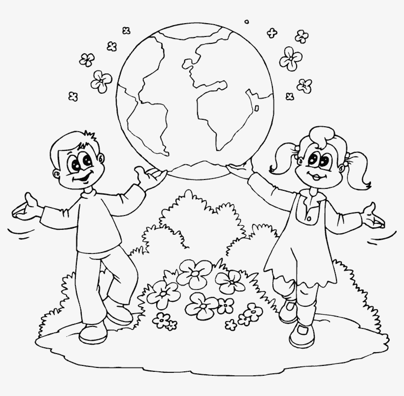 Criancas Preservando O Planeta Terra - Medio Ambiente Para Colorear, transparent png download