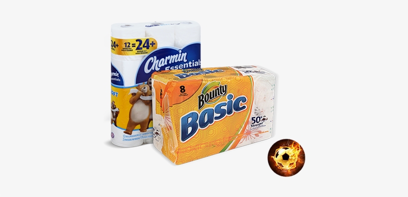 Bounty Basic And Charmin Essentials Combo - Charmin Essentials Soft 12 Huge Rolls, transparent png download