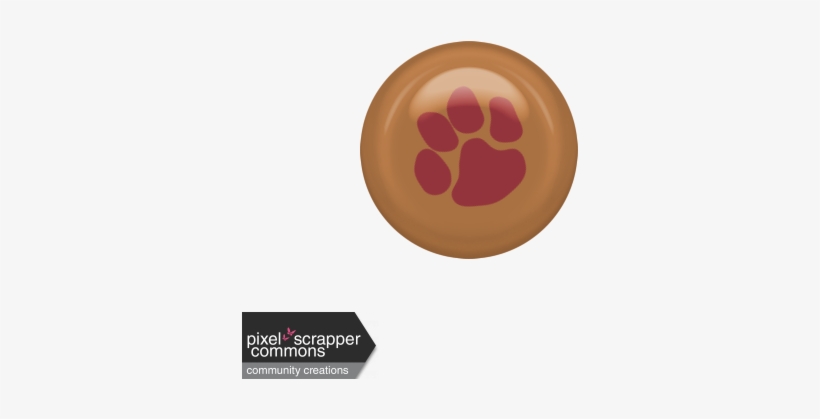 Shelter Pet Mauve Paw Print Brad - Digital Scrapbooking, transparent png download