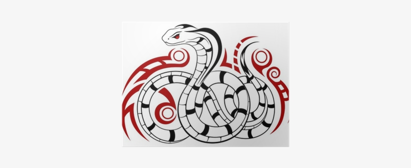 Vector Snake, Cobra In The Form Of A Tattoo Poster - Snakes, transparent png download