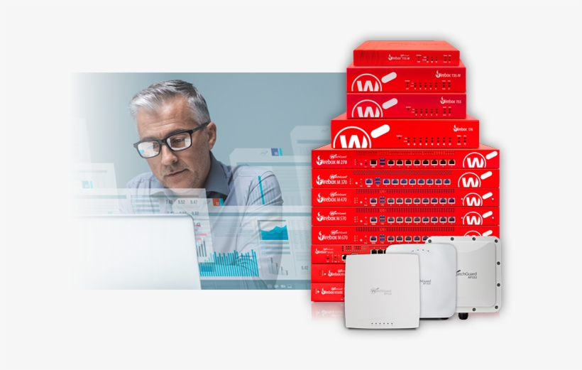 Persona Sentada Frente A Una Computadora Cerca De Una - Watchguard Firebox M470 High Availability Firewall, transparent png download