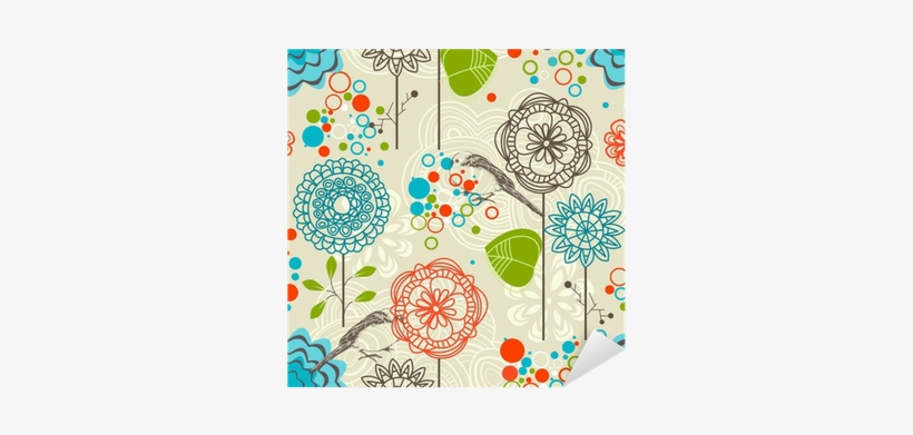 Vinilo Pixerstick Jardín Retro Sin Patrón, Flores Y - Aquos Zeta Sh-01g アクオス ゼータ ケース Aquos Zeta Sh-01g アクオス, transparent png download