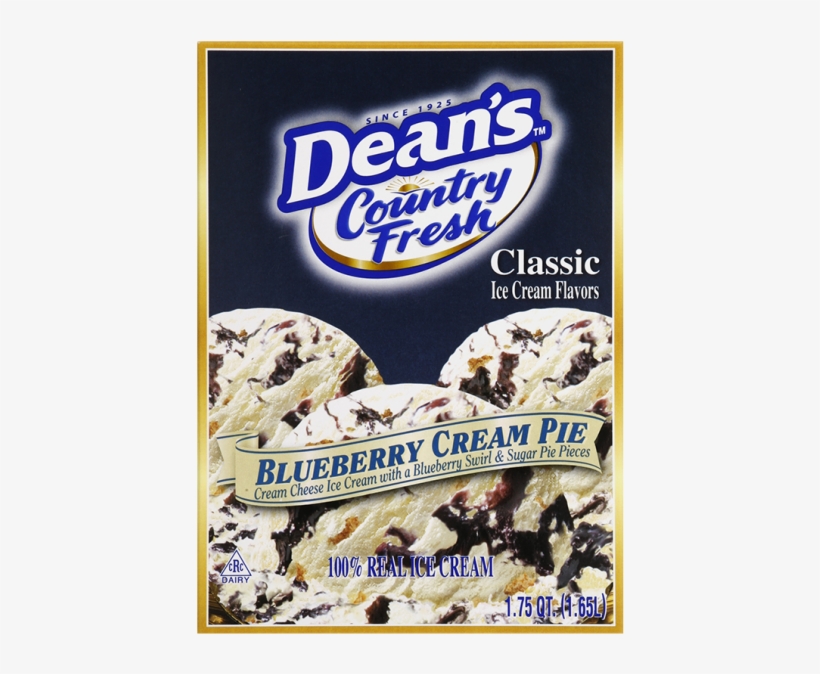Dean's Country Fresh Classic Blueberry Cream Pie Ice - Country Fresh Ice Cream, Premium, Chocolate - 1 Pt, transparent png download