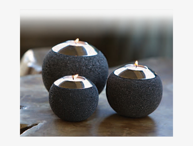 Natural Lava Stone Tea Light Candle Holders (set Of, transparent png download