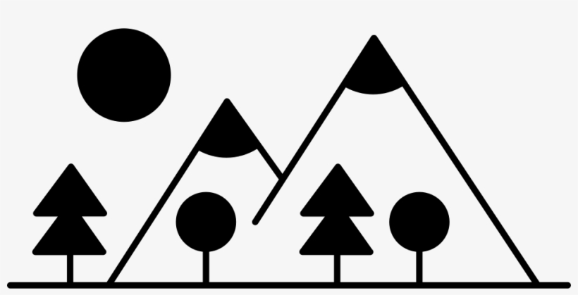 Mountain Side With Trees Made Up Different Shapes Comments - Mountain Shape Png, transparent png download