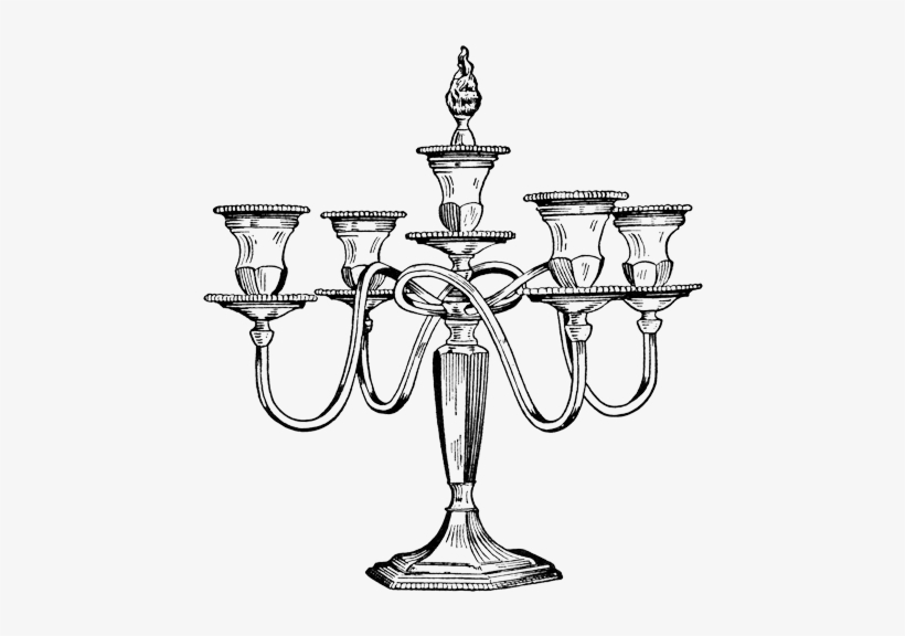 Antique Candle Holder - نقاشی سیاه قلم شمعدانی, transparent png download