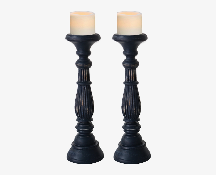 Indigo Pillar Candle Holders, Tall - Candle, transparent png download