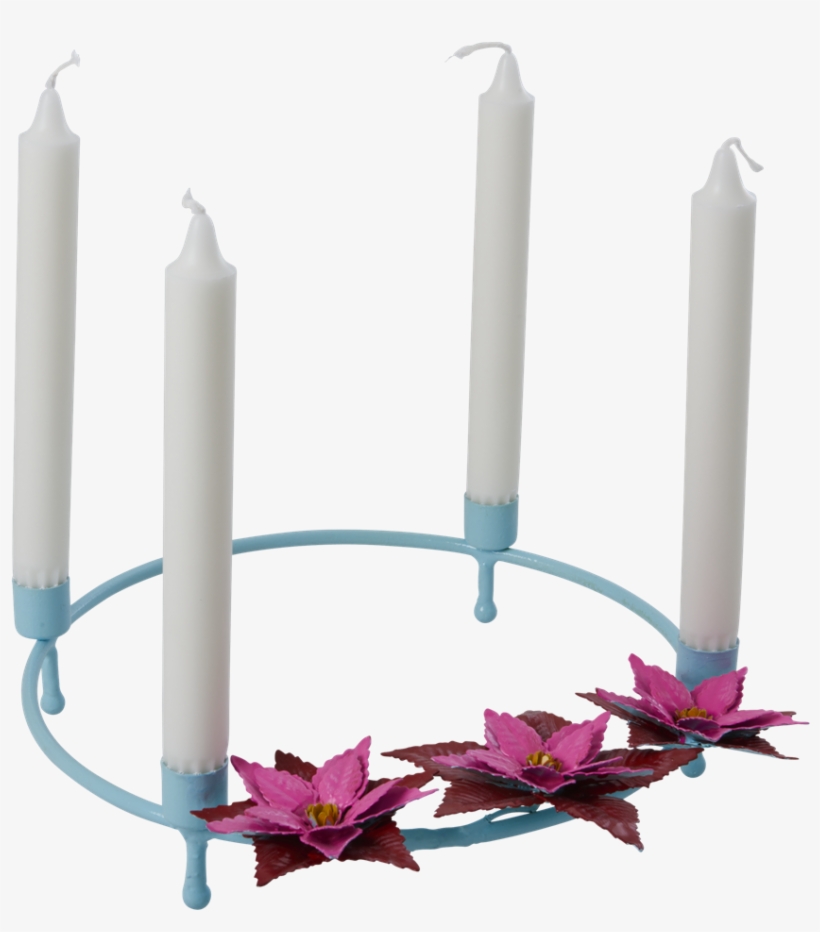 Mint & Poinsettia Metal Advent Candle Holder By Rice - Rice Adventskranz, transparent png download