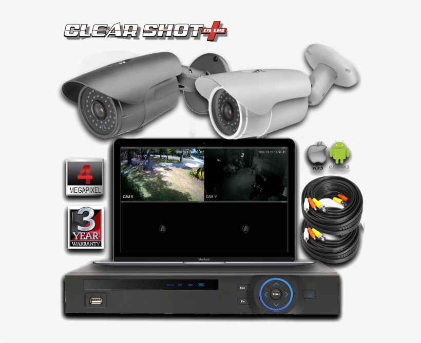 4 Channel 2 Camera Surveillance System - Closed-circuit Television, transparent png download