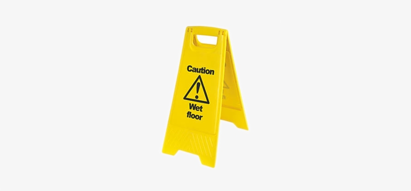 Floor Sign - Yellow Wet Floor Sign, transparent png download