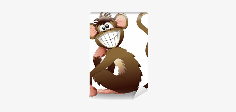 Scimmia Buffa Cartoon Funny Monkey Vector Wall Mural - Cartoon, transparent png download