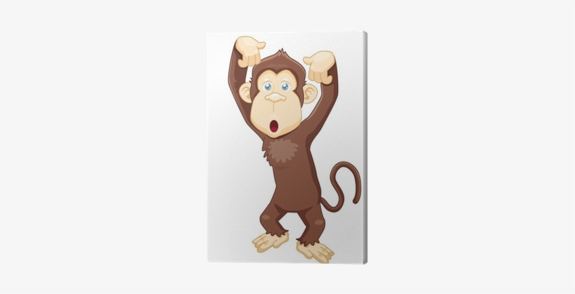 Illustration Of Monkey Cartoon Vector Canvas Print - Illustration, transparent png download