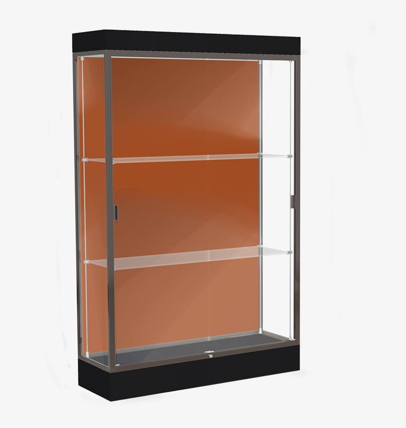 Edge Display Cases - Edge Lighted Floor Case, Blue Steel Back, Dark Bronze, transparent png download