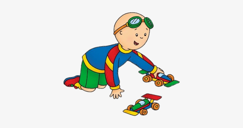 Caillou Jugando Con Carros De Juguete - Caillou Playing With Toys, transparent png download