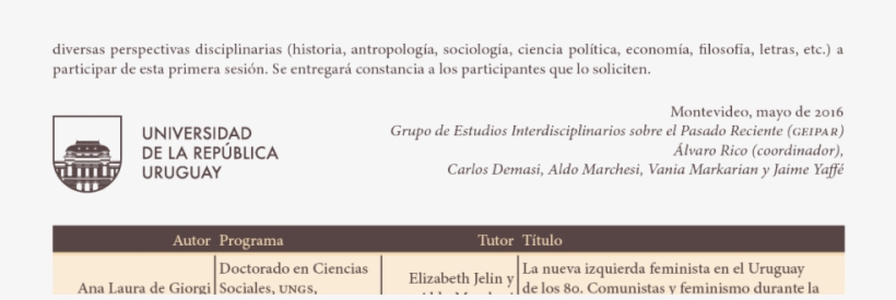 Geipar 2016 Invitación 1 - University Of The Republic, transparent png download