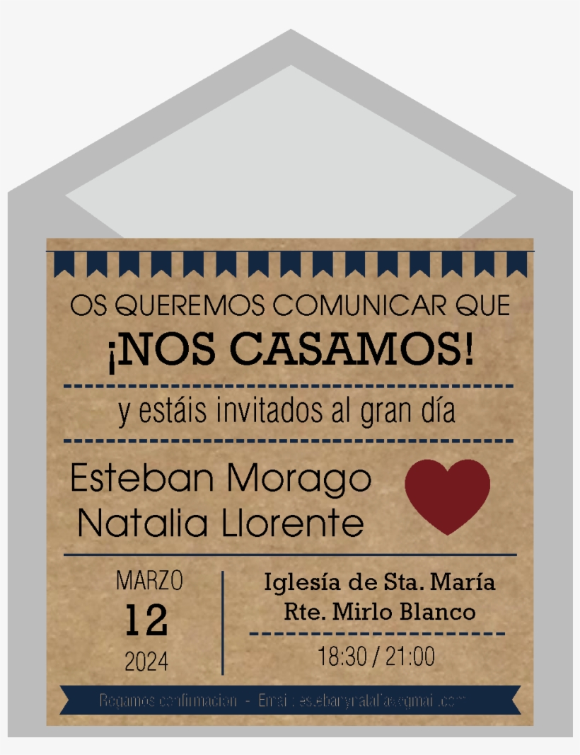 Invitaciones Kraft - Heart, transparent png download