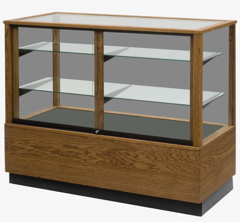 Contemporary Full Vision Horizontal Display Case With - 5' New World Full Vision Case 6835nw, Medium Oak, 60"l, transparent png download
