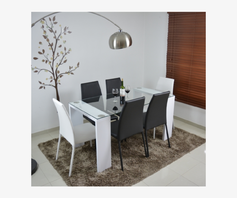 Comedor Loft Blanco / 4 Negro 2 Blanco - Roommates Modern Tree Wall Sticker, transparent png download