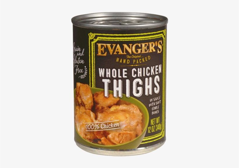 Evangers Super Premium Hand-packed Whole Chicken Thighs - Evangers Chicken Thighs Canned Dog Food 13 Oz, transparent png download