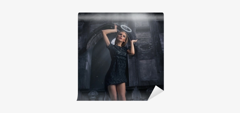 Sexy Young Beauty As A Black Angel Wall Mural • Pixers® - Girl, transparent png download