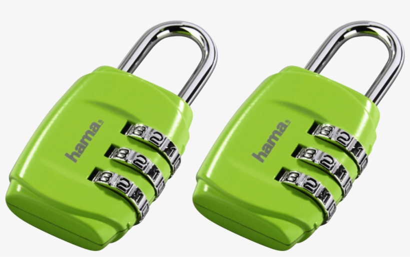Combination Luggage Padlock, Set Of 2, Green - Hama Luggage Combination Lock Set Of 2 - Green, One, transparent png download