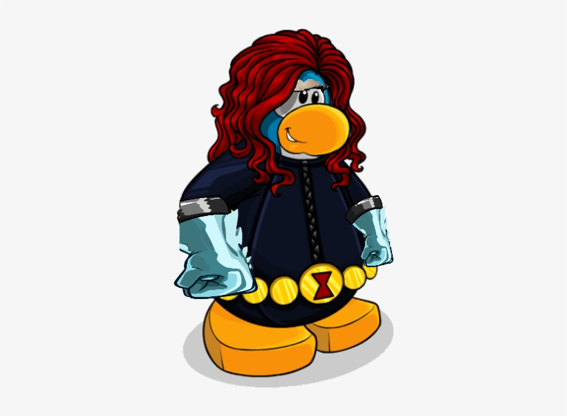 Hot Black Widow - Black Widow Club Penguin, transparent png download