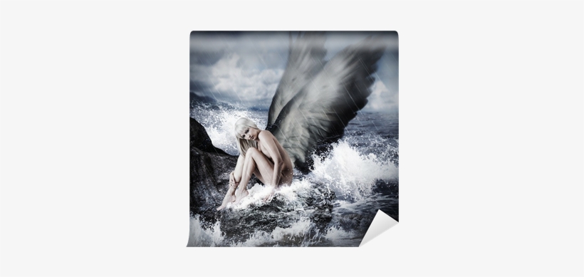 Sexy Blond Woman With Angel Wings Wall Mural • Pixers® - Designart 'sexy Blonde Woman With Angel' Graphic Art, transparent png download