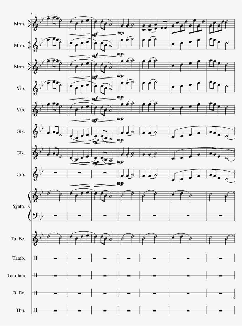 Scary Forest Sheet Music Composed By 2017 Rhs Mallet - Music, transparent png download