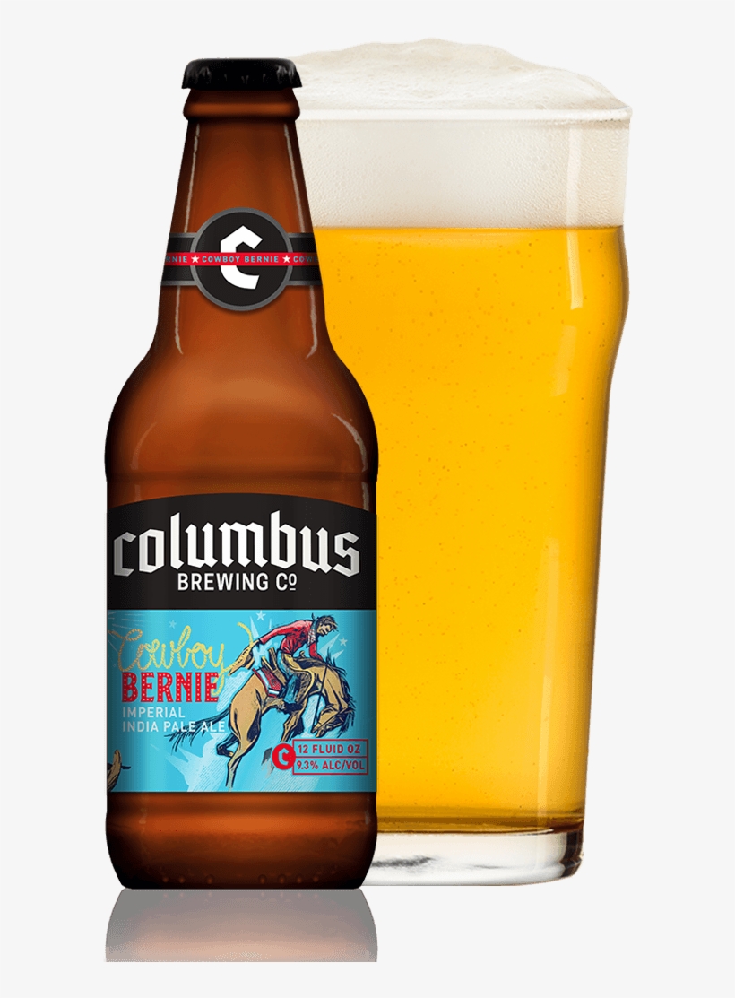 Cbc Cowboy Bernie Bottle And Glass - Columbus Brewing Company Cowboy Bernie, transparent png download