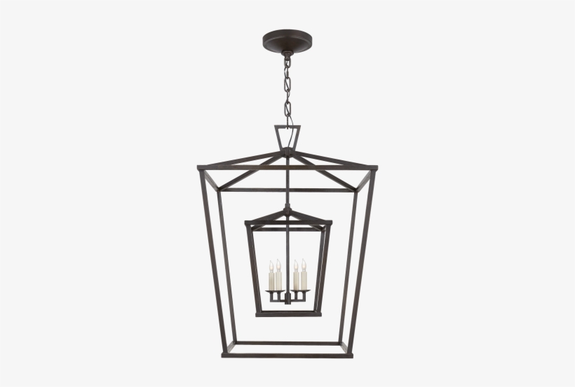 Darlana Large Double Cage Lantern In Aged Iron - Visual Comfort Chc2179ai E. F. Chapman Darlana 4 Light, transparent png download