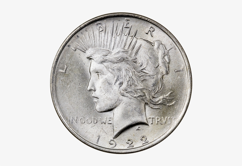 1922 Peace Dollar - Dollar Coin, transparent png download