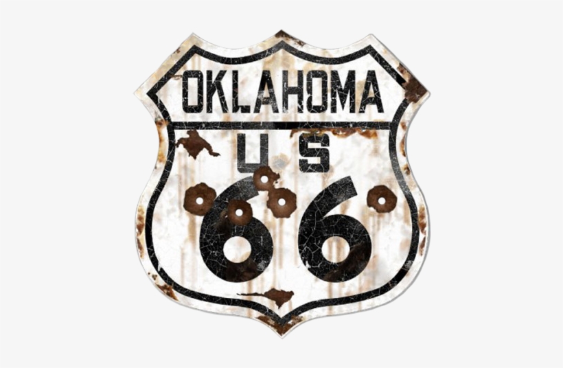 A Finales De Los 80 Y Con La Melancolía De Lo Que Supuso - Oklahoma Route 66 Vintaged Metal Sign, transparent png download