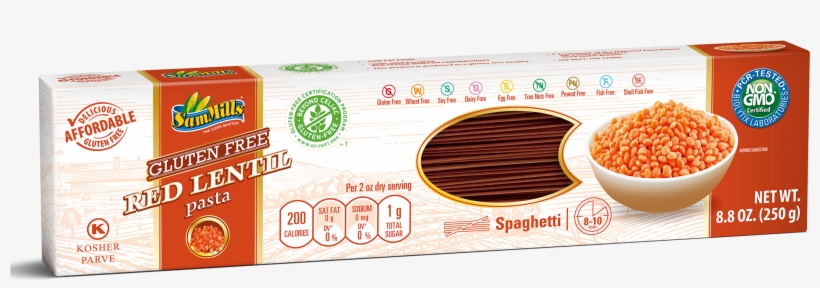 Redlentil Spaghetti U - Sam Mills Spaghetti, Gluten Free - 12 Oz, transparent png download