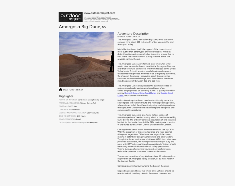 Amargosa Big Dune Field Guide - Bridal Veil Falls Park Oregon, transparent png download