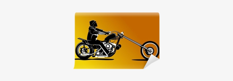 Chopper Motorcycle Vector With Rocker Wall Mural • - Ambesonne Chopper Motorcycle Shower Curtain Set, transparent png download