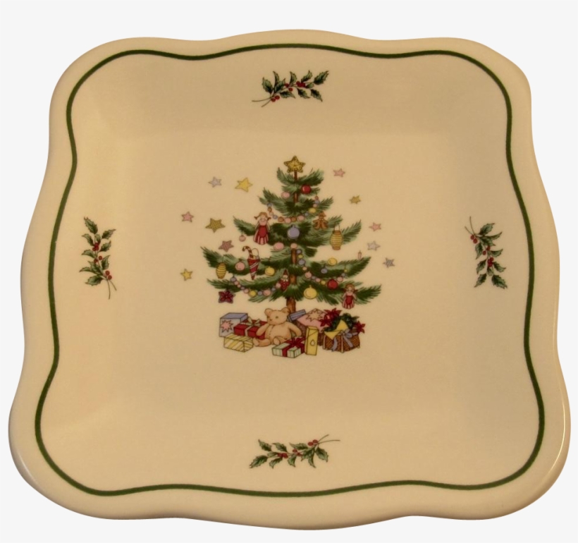 Nikko Christmastime Square Tray Scalloped Edge Christmas - Nikko Christmas Plates, transparent png download