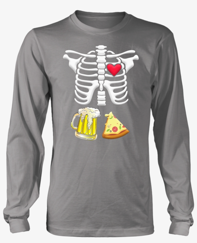 Beer And Pizza Pregnant Skeleton Halloween T-shirt - Maternity Baby Ninja Skeleton Halloween Mugs, transparent png download
